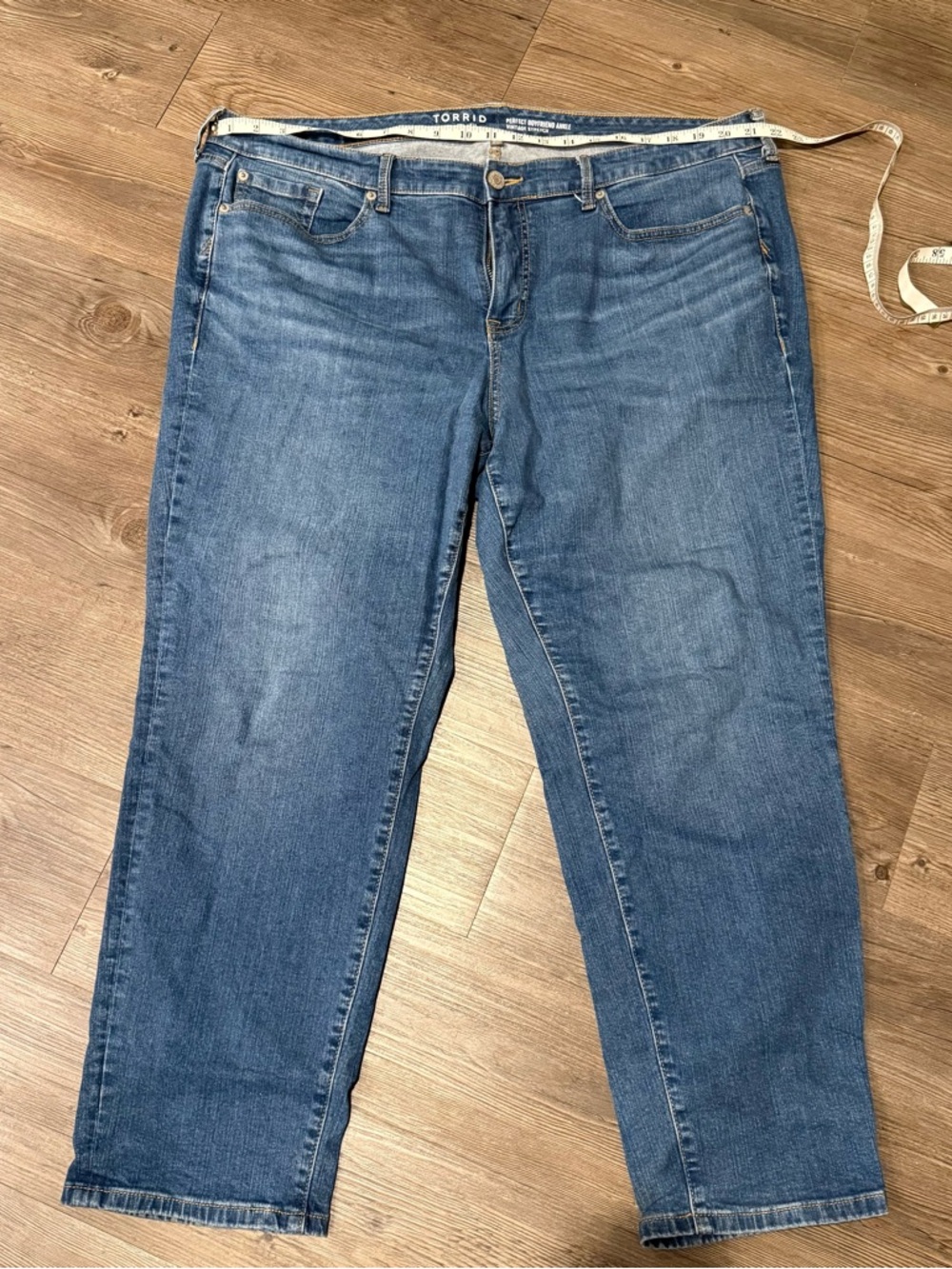 torrid Blue Mid-Wash Straight Leg Jeans - Picture 3 of 6
